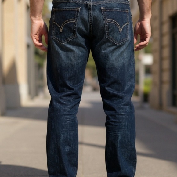 True Religion Rocco Relaxed Skinny Flap Denim Jeans - Picture 13 of 14